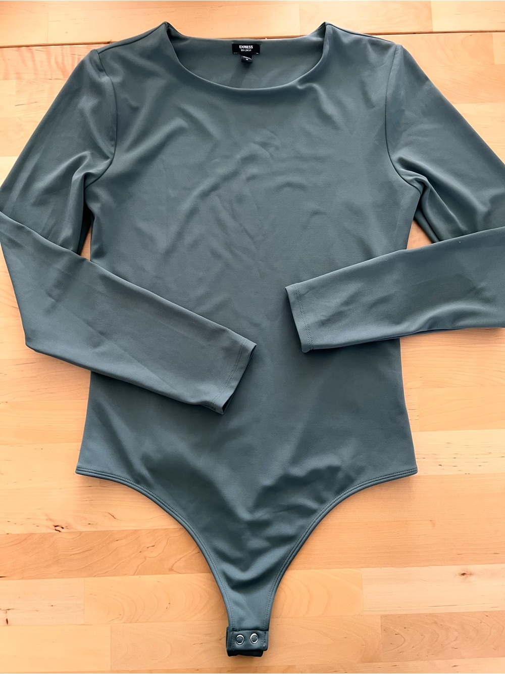 Express Olive Green Long-Sleeve Bodysuit